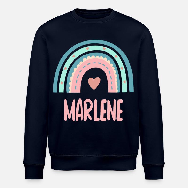Marlene Name Regenbogen Baby - Stanley/Stella Unisex Bio-Sweatshirt ROLLER - Navy