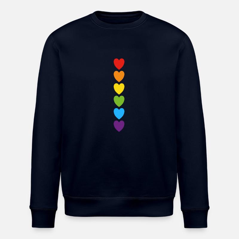 Pride Regenbogenherzen - Stanley/Stella Unisex Bio-Sweatshirt ROLLER - Navy