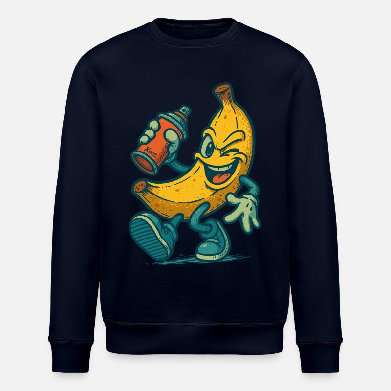 Banane effrontée avec bombe aérosol - Sweat bio ROLLER Stanley/Stella Unisexe - marine
