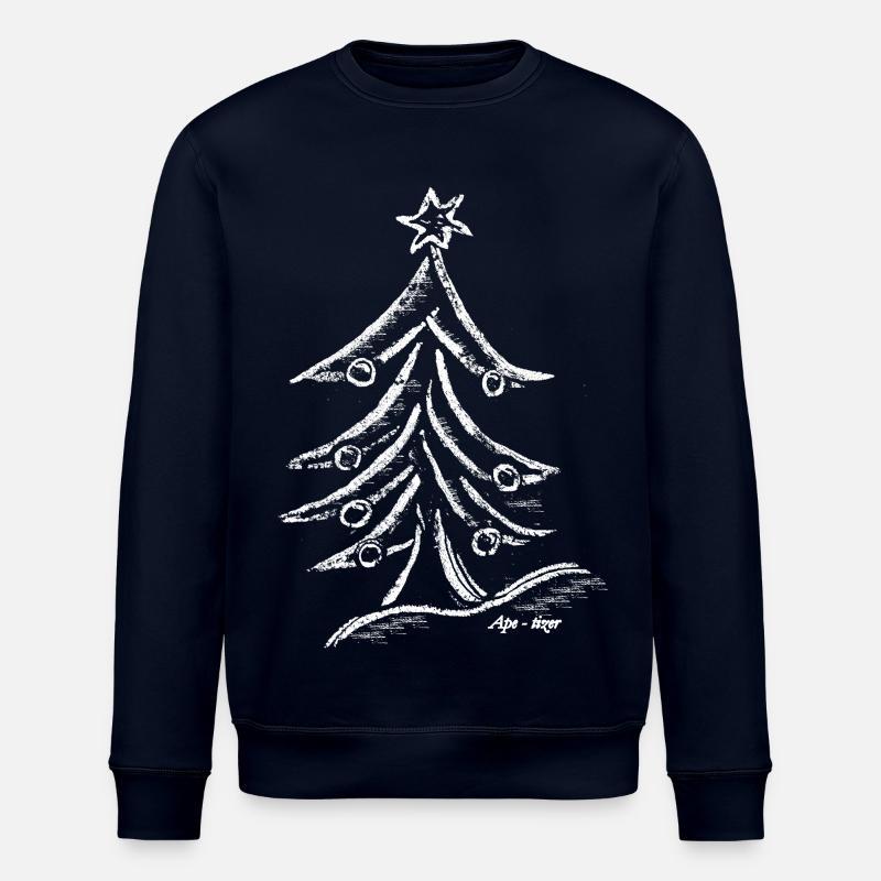 Weihnachtsbaum Silhouette mit Stern - Stanley/Stella Unisex Bio-Sweatshirt ROLLER - Navy