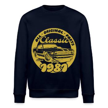 44. Geburtstag - Klassiker Musclecar 07/1981 - Stanley/Stella Unisex Bio-Sweatshirt ROLLER - Navy - Vorne - Nik (191cm)