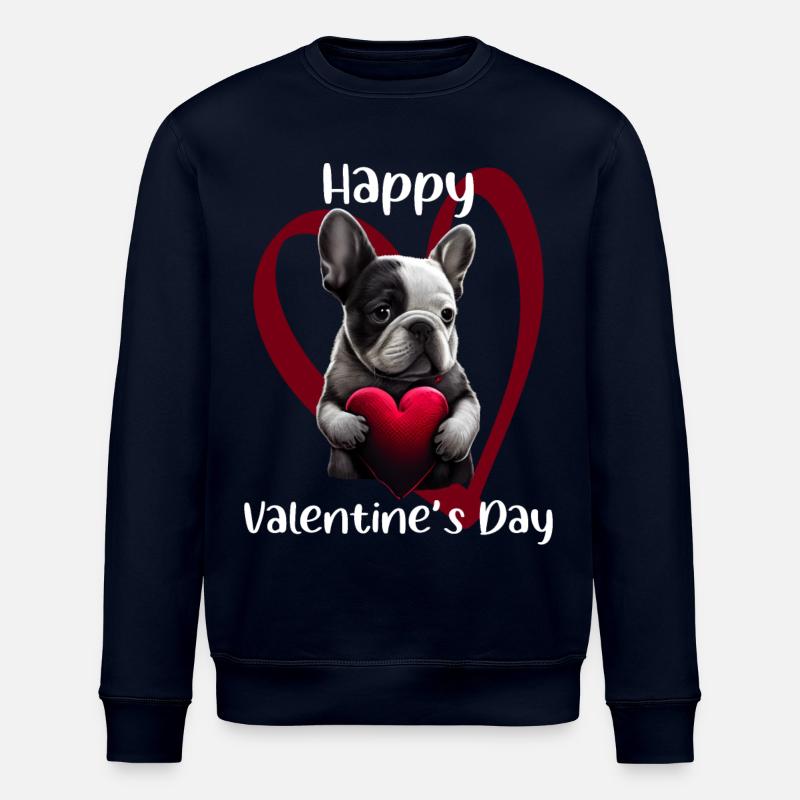 Joyeuse Saint-Valentin Français Bulldog - Sweat bio ROLLER Stanley/Stella Unisexe - marine