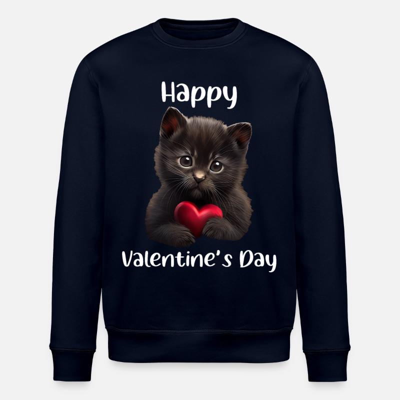 Happy Valentines Day Katze - Stanley/Stella Unisex Bio-Sweatshirt ROLLER - Navy