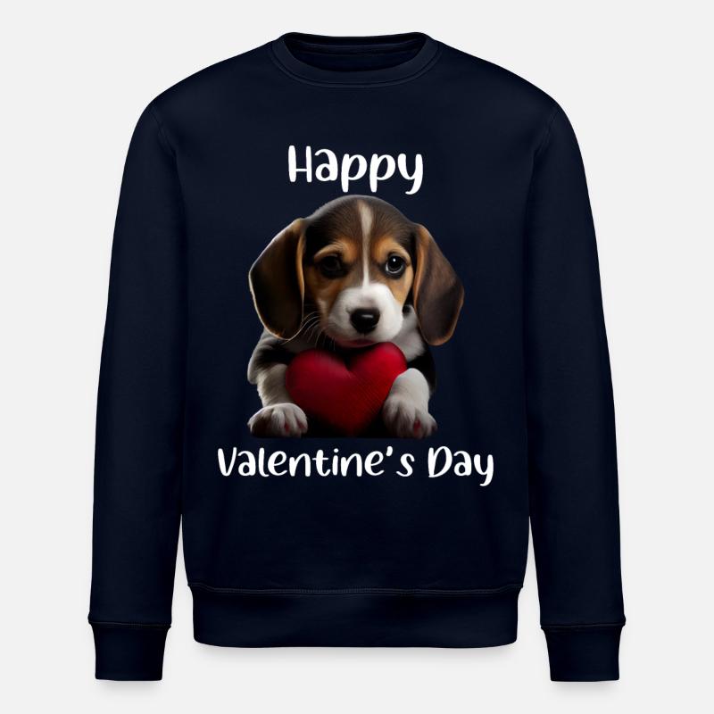 Happy Valentins Day Beagle - Stanley/Stella Unisex Bio-Sweatshirt ROLLER - Navy
