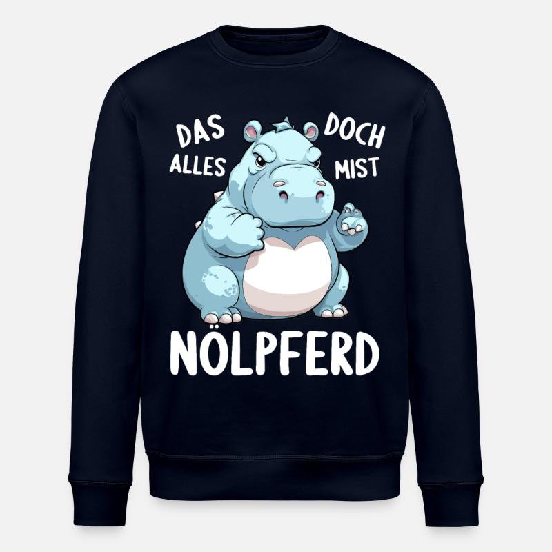Hippo Hippo Complain Complainer Nölpferd - Stanley/Stella ROLLER Unisex Organic Sweatshirt - navy