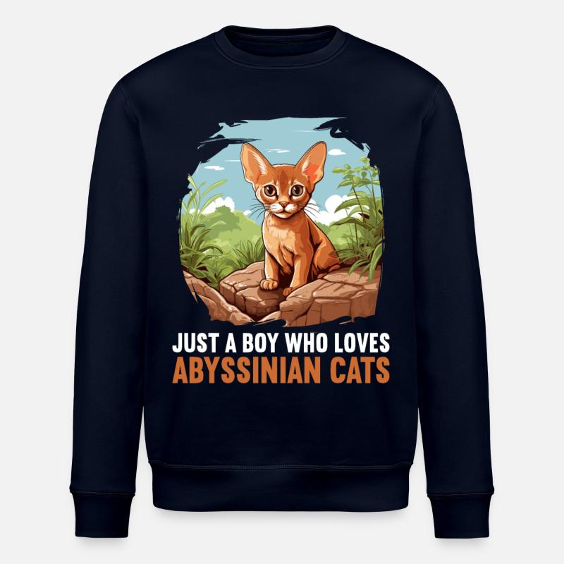 Abyssinian Cat Abessinierkatze - Stanley/Stella Unisex Bio-Sweatshirt ROLLER - Navy