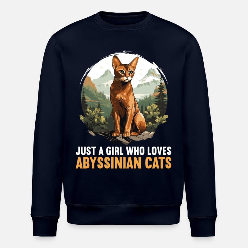 Abyssinian Cat Abessinierkatze - Stanley/Stella Unisex Bio-Sweatshirt ROLLER - Navy