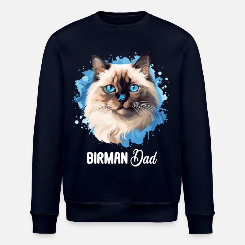 Birman Cat Birma Katze - Stanley/Stella Unisex Bio-Sweatshirt ROLLER - Navy