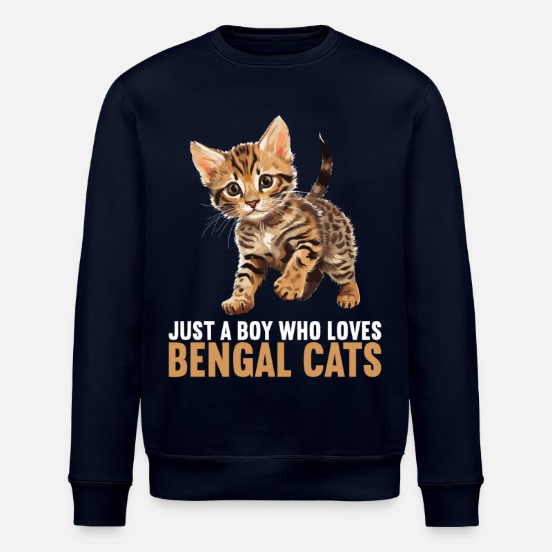 Bengal Cat Bengalkatze - Stanley/Stella Unisex Bio-Sweatshirt ROLLER - Navy