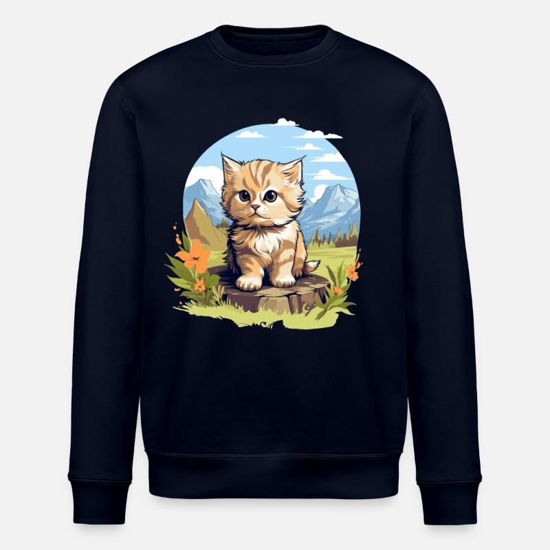 Munchkin Kitten Munchkin Cat - Stanley/Stella ROLLER Unisex Organic Sweatshirt - navy