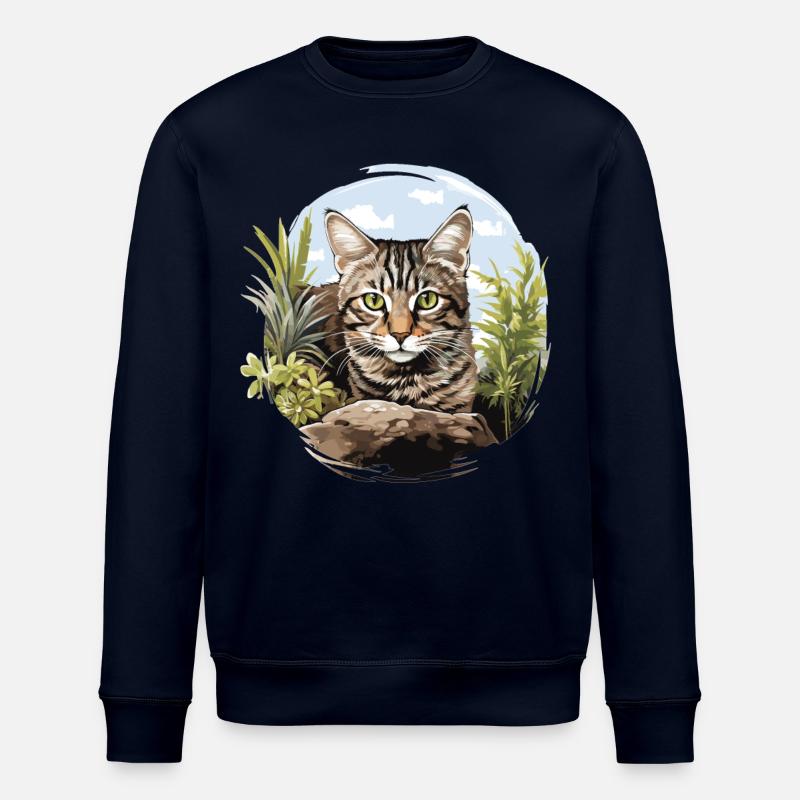 Tabby Kitten Tabby Cat - Stanley/Stella ROLLER Unisex Organic Sweatshirt - navy