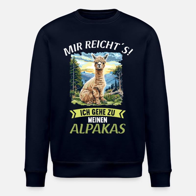 Alpaca Alpacas Alpaca - Stanley/Stella ROLLER Unisex Organic Sweatshirt - navy