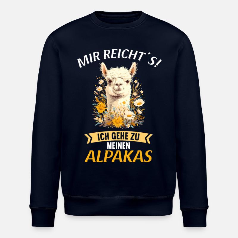 Alpaca Alpacas Alpaca - Stanley/Stella ROLLER Unisex Organic Sweatshirt - navy