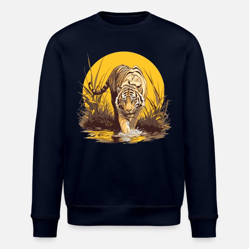 Bengal Tiger Königstiger - Stanley/Stella Unisex Bio-Sweatshirt ROLLER - Navy
