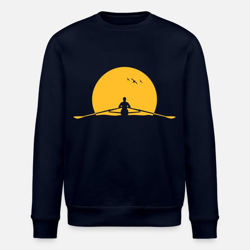 Rowing sunset rower rowing skulls - Stanley/Stella ROLLER Unisex Organic Sweatshirt - navy