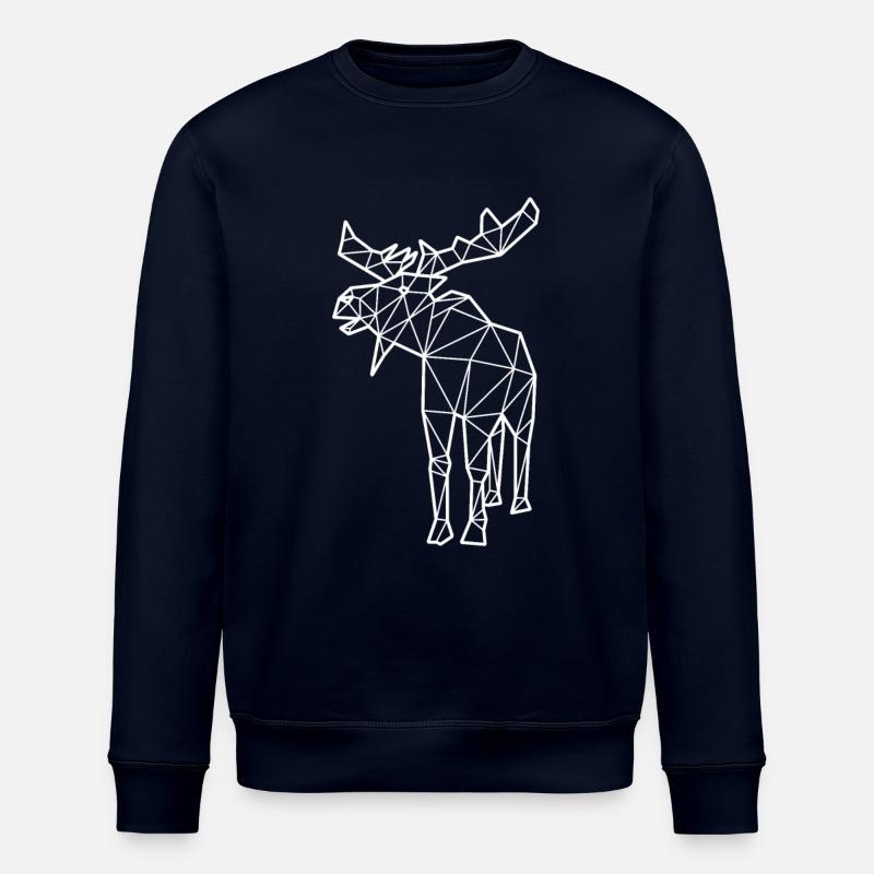 Moose polygon - Stanley/Stella ROLLER Unisex Organic Sweatshirt - navy
