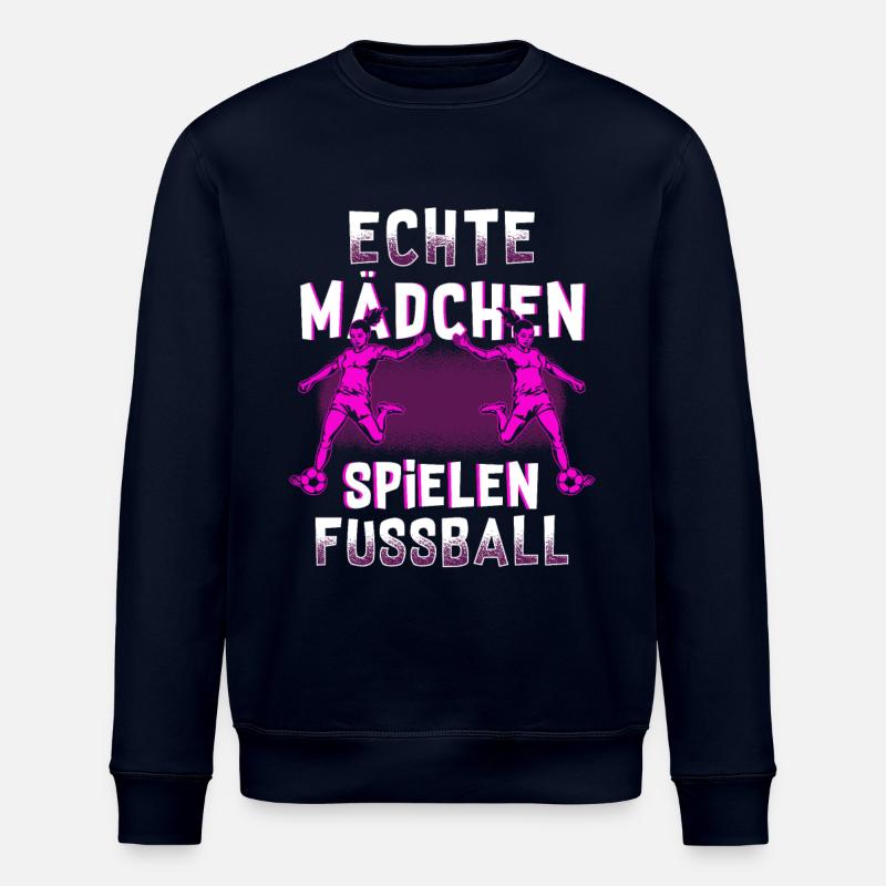 Echte Mädchen spielen Fußball - Stanley/Stella Unisex Bio-Sweatshirt ROLLER - Navy
