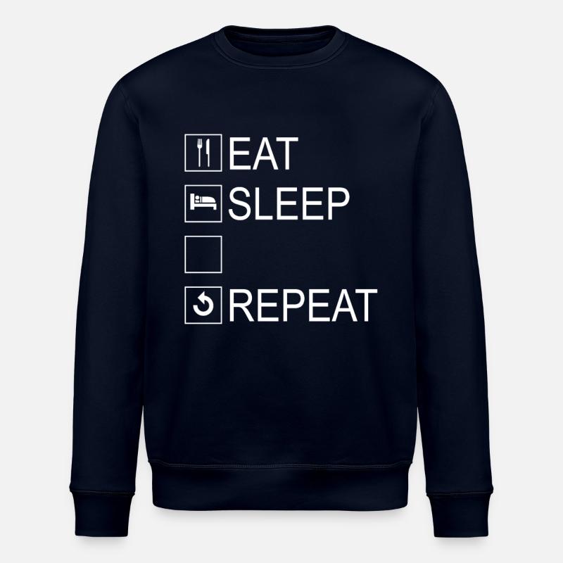 Eat Sleep Repeat Template - Stanley/Stella Unisex Bio-Sweatshirt ROLLER - Navy