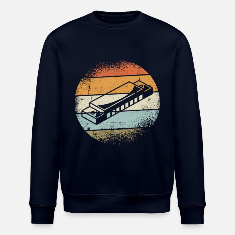 Harmonica motif - Stanley/Stella ROLLER Unisex Organic Sweatshirt - navy