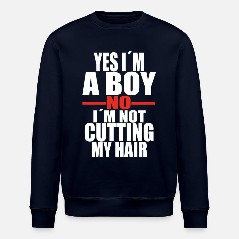 Junge Langes Haar Zitat - Stanley/Stella Unisex Bio-Sweatshirt ROLLER - Navy