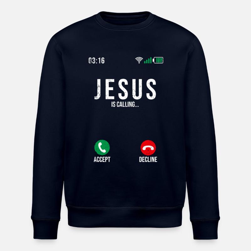 Jesus is calling - Stanley/Stella Unisex Bio-Sweatshirt ROLLER - Navy