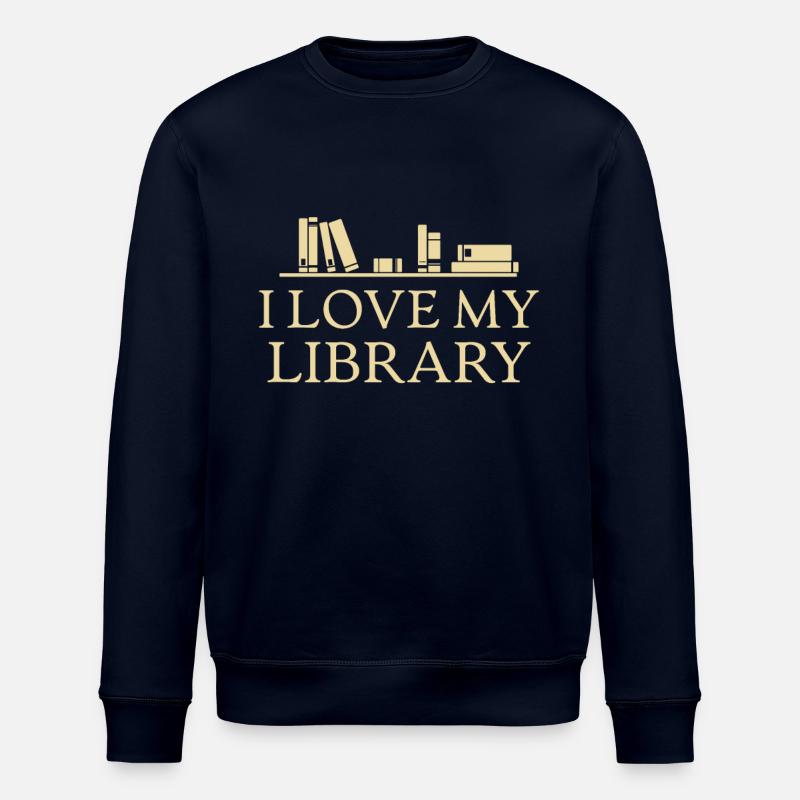 Buch Bücher lesen Spruch Bibliothek - Stanley/Stella Unisex Bio-Sweatshirt ROLLER - Navy