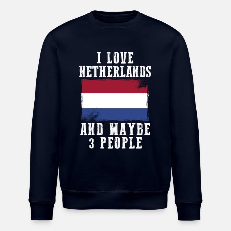 Netherlands flag funny sayings - Stanley/Stella ROLLER Unisex Organic Sweatshirt - navy