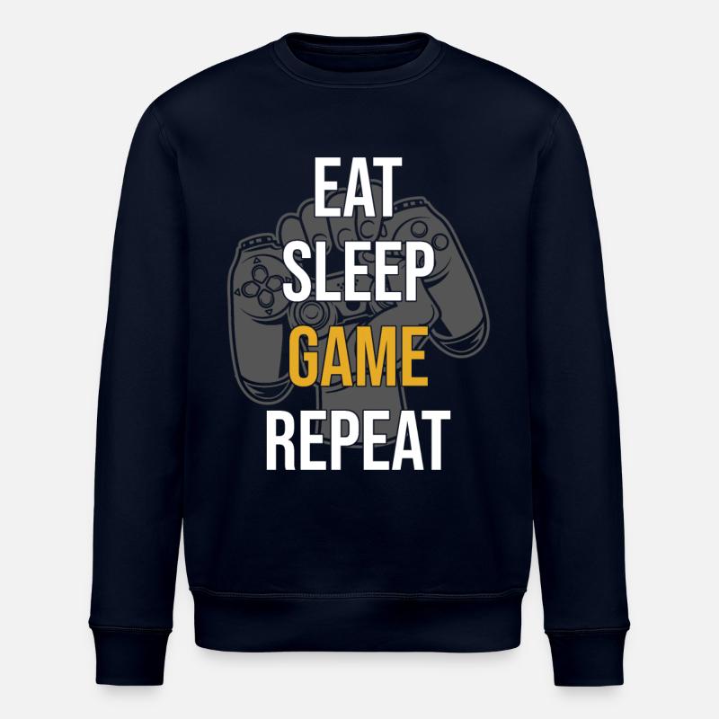 Eat Sleep Game Repeat - Stanley/Stella Unisex Bio-Sweatshirt ROLLER - Navy