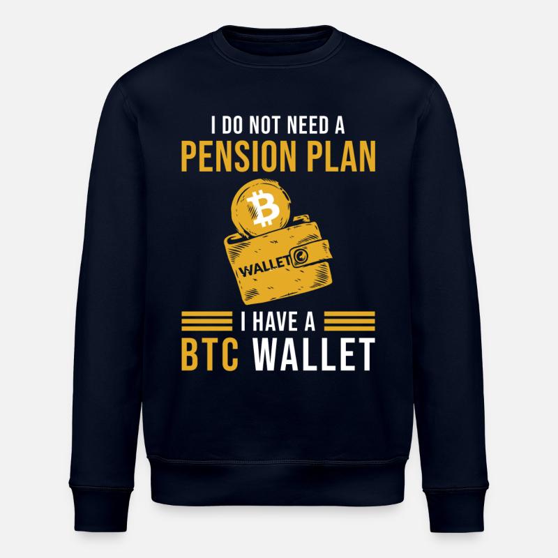 BTC Bitcoin Wallet Spruch - Stanley/Stella Unisex Bio-Sweatshirt ROLLER - Navy