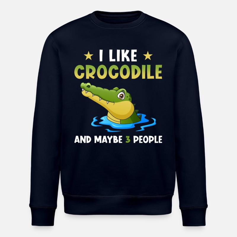 Crocodile Cute Funny Saying - Stanley/Stella ROLLER Unisex Organic Sweatshirt - navy