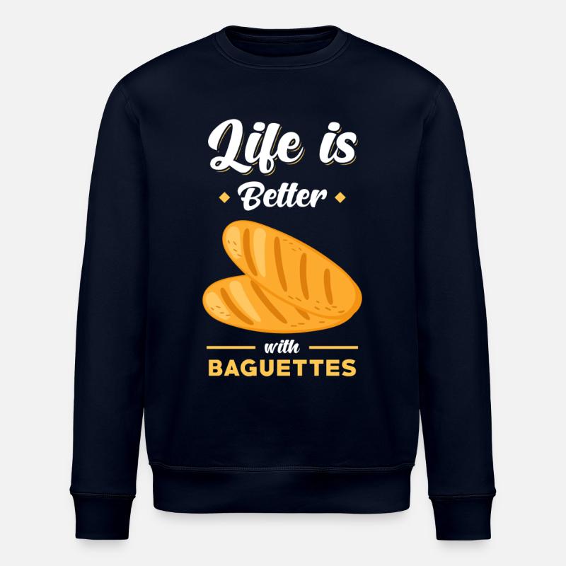 Baguette Brot Spruch lustig - Stanley/Stella Unisex Bio-Sweatshirt ROLLER - Navy