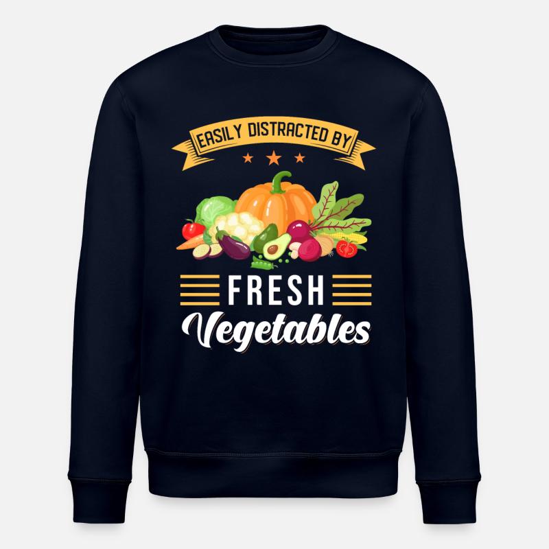 Gemüse Spruch Vegetarier Geschenk - Stanley/Stella Unisex Bio-Sweatshirt ROLLER - Navy