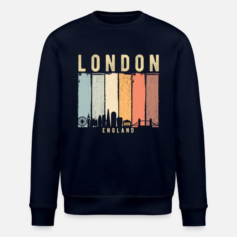 Londres Skyline - Sweat bio ROLLER Stanley/Stella Unisexe - marine