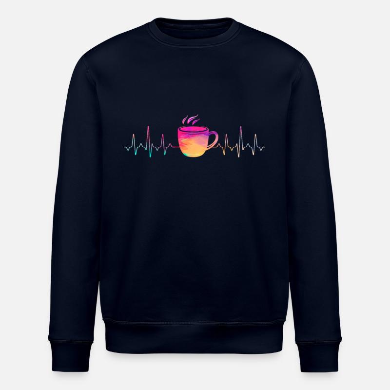 Kaffee Herzschlag - Stanley/Stella Unisex Bio-Sweatshirt ROLLER - Navy