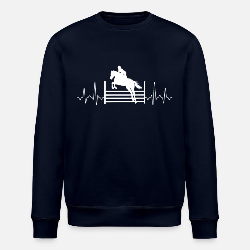 Springreiten Herzschlag - Stanley/Stella Unisex Bio-Sweatshirt ROLLER - Navy