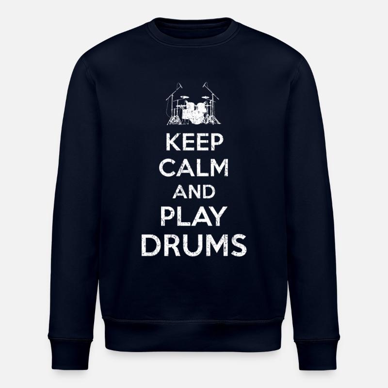 Keep Calm Drummer - Sweat bio ROLLER Stanley/Stella Unisexe - marine