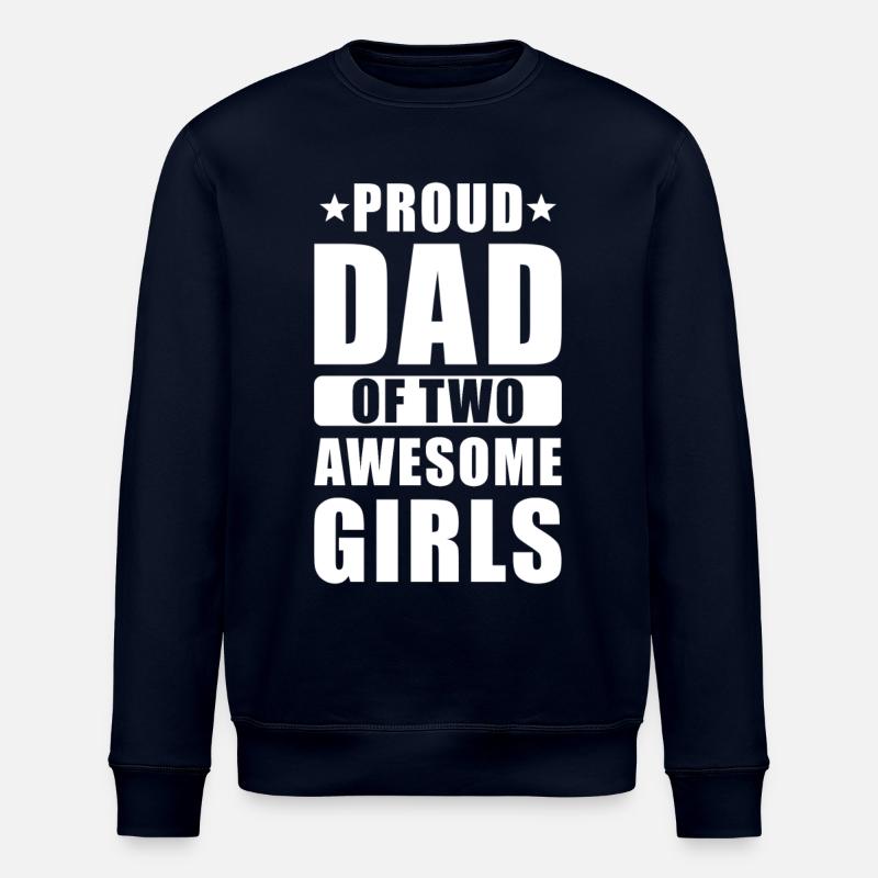 Stolzer Papa zwei Töchter - Stanley/Stella Unisex Bio-Sweatshirt ROLLER - Navy