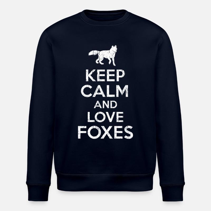 Fuchs Spruch Keep calm - Stanley/Stella Unisex Bio-Sweatshirt ROLLER - Navy
