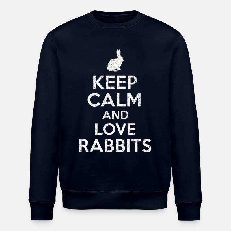 Keep Calm love Rabbits - Sweat bio ROLLER Stanley/Stella Unisexe - marine