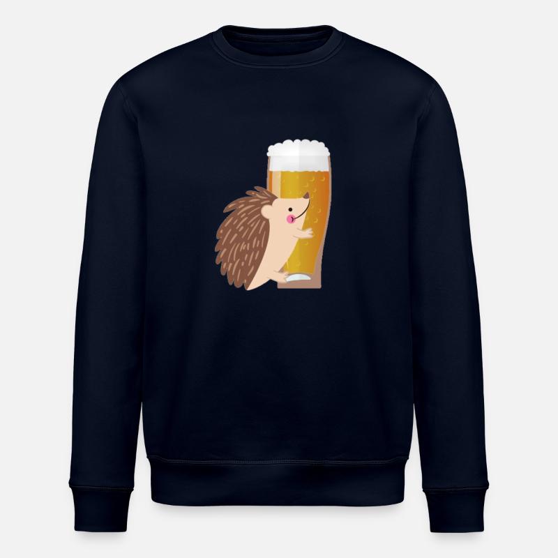 Beer gift with hedgehog - Stanley/Stella ROLLER Unisex Organic Sweatshirt - navy