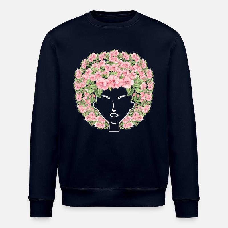 Fleurs Afro - Sweat bio ROLLER Stanley/Stella Unisexe - marine