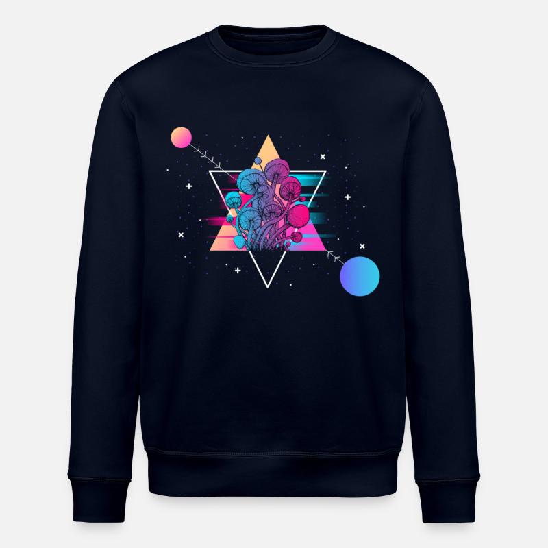 Mushroom Vaporwave - Stanley/Stella Unisex Bio-Sweatshirt ROLLER - Navy
