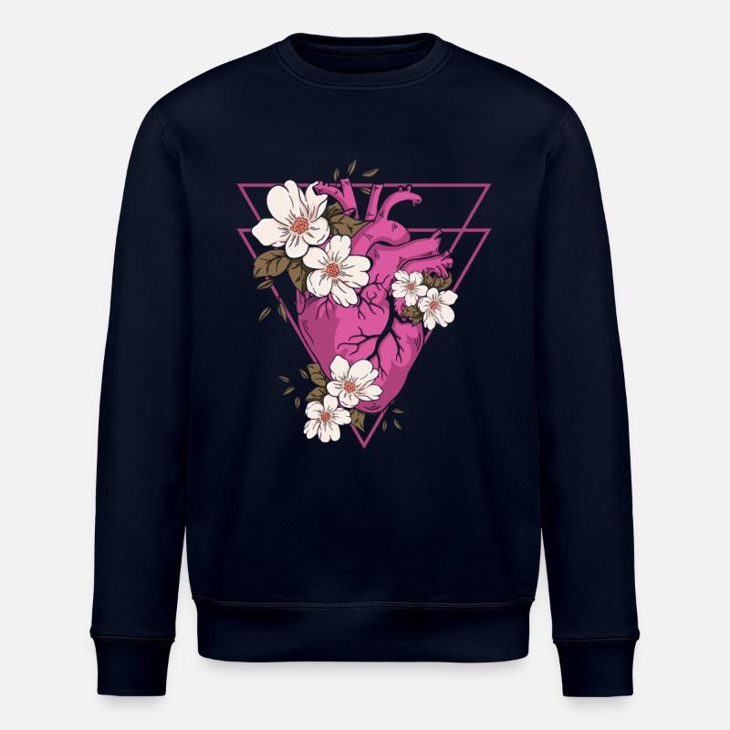 Gothic Blumen - Stanley/Stella Unisex Bio-Sweatshirt ROLLER - Navy