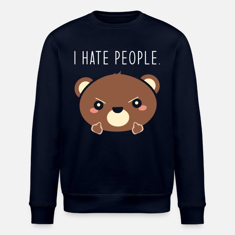 I hate people - Stanley/Stella ROLLER Unisex Organic Sweatshirt - navy