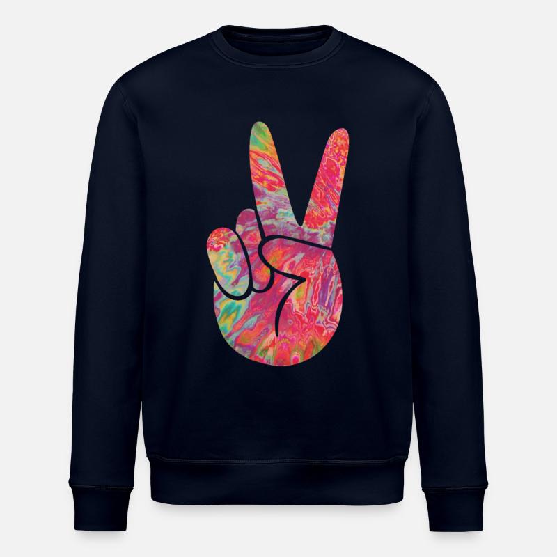 Doigt de paix - Sweat bio ROLLER Stanley/Stella Unisexe - marine