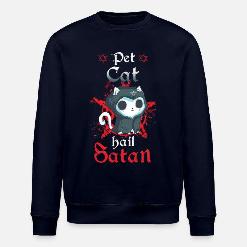 Pet Cat Hail Satan - Stanley/Stella Unisex Bio-Sweatshirt ROLLER - Navy