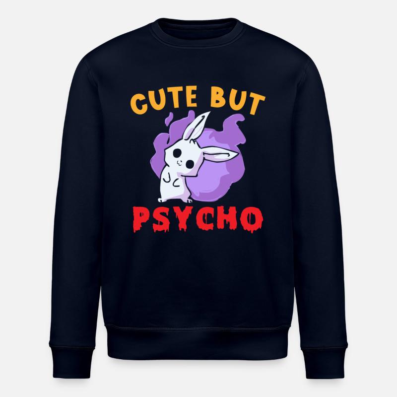 Cute but Psycho Hase Goth - Stanley/Stella ROLLER Unisex Organic Sweatshirt - navy
