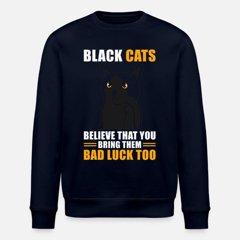 Aberglauben Schwarzer Kater - Stanley/Stella Unisex Bio-Sweatshirt ROLLER - Navy