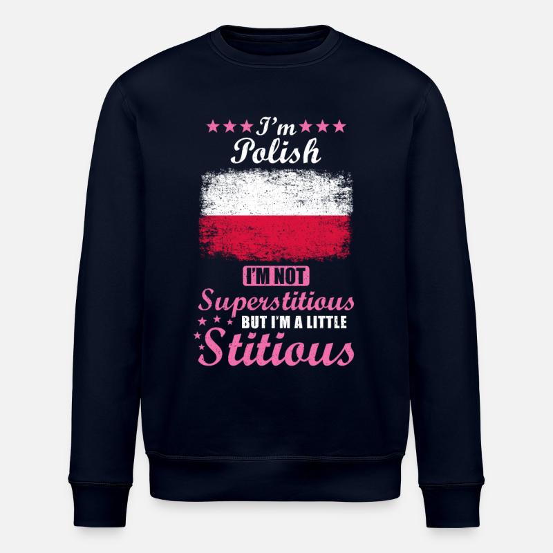 Femme polonaise Superstitieuse Stitious - Sweat bio ROLLER Stanley/Stella Unisexe - marine
