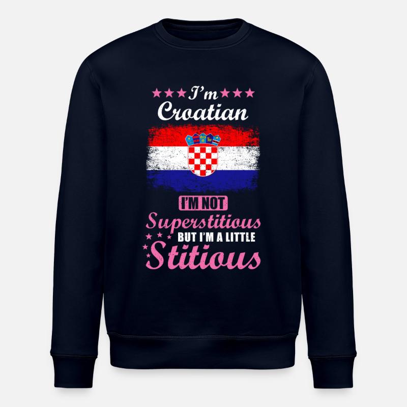 Femme croate Superstitieuse Stitious - Sweat bio ROLLER Stanley/Stella Unisexe - marine